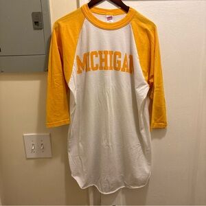 Soffe Yellow and White Long Sleeve Tee